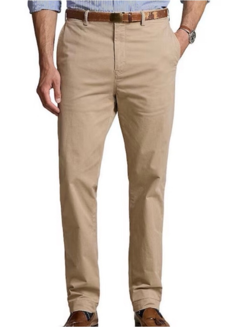 Ralph Lauren Men's Andrew Light Tan Chinos pleated front 38x30